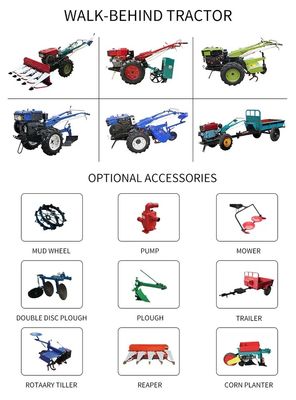 Multifunctionele het Lopen Landbouwbedrijftractor 2 Wielenhand het Lopen Tractor 20hp